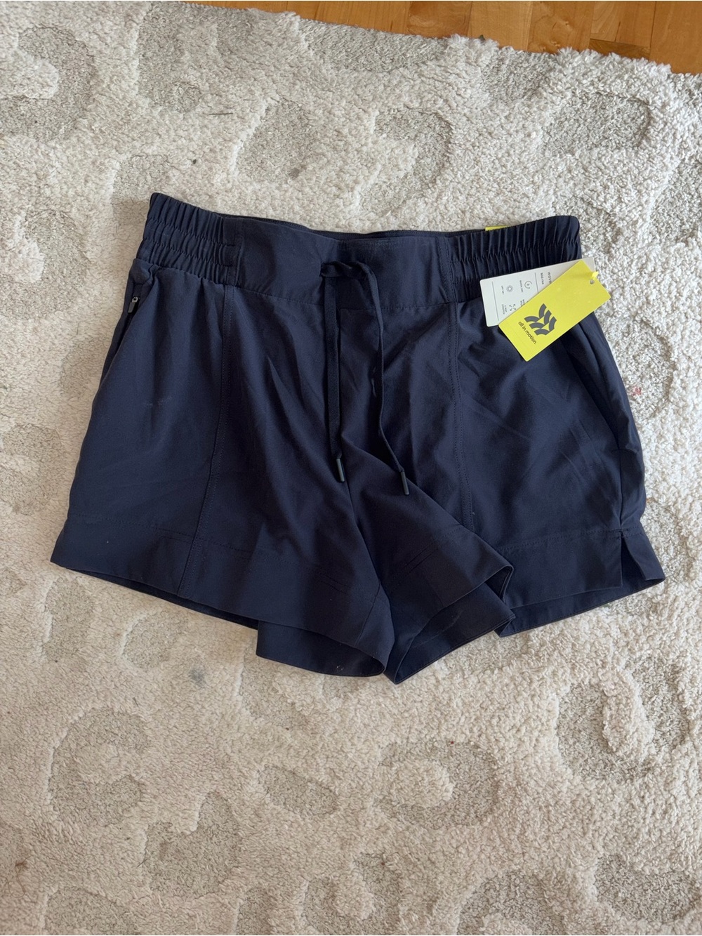 NWT Black Athletic Drawstring Running Workout Shorts with Pockets SIZE MED (6-8)